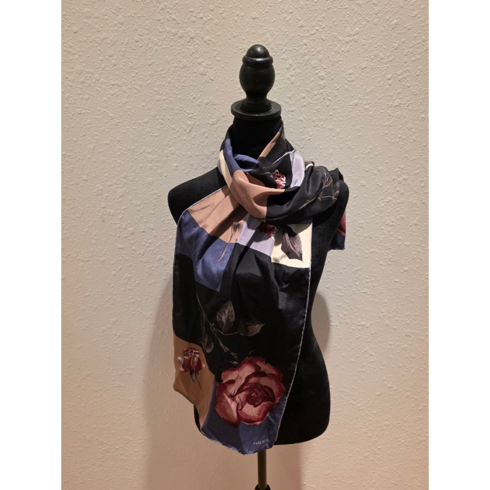 Women's HALSTON lifestyle One Size Black Multicolor Floral Scarf